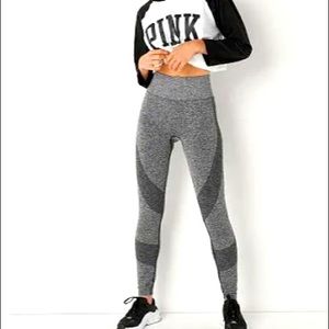 PINK seamless leggings! Brand New.. dark gray and black size medium… new!!